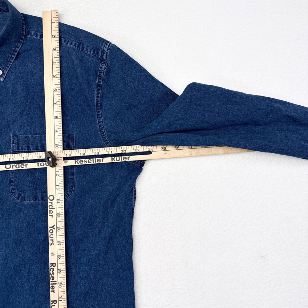 Taylor Stitch Denim Button Down Shirt Mens Size 44 / XL Indigo Blue Casual - Picture 9 of 10